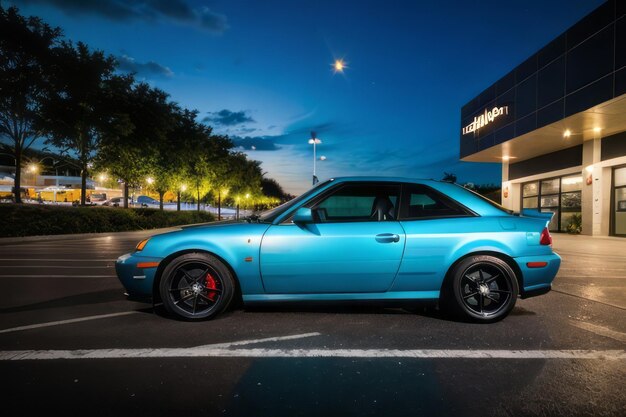 Foto fotografía moderna de coches de lujo en la noche