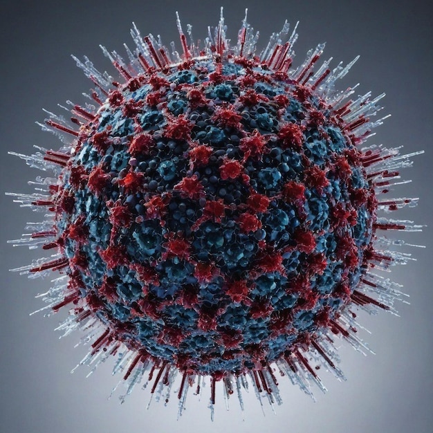 Fotografia mostrando um vírus