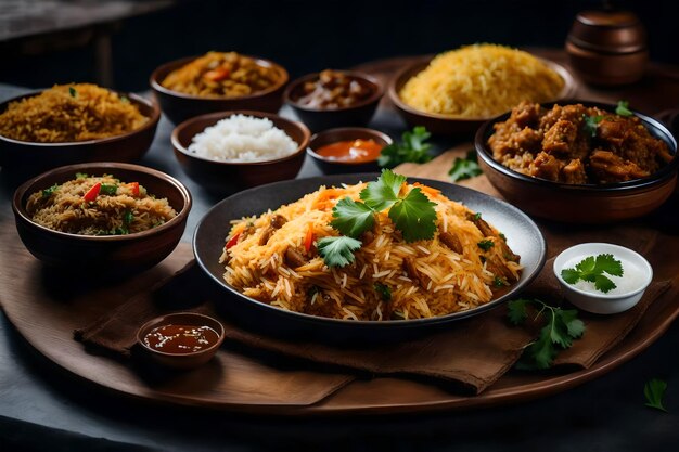 Fotografia muito bonita Foto de comida bonita foto de comida Se comida diferente Foto de comida diferente cenário de comida colorida AI