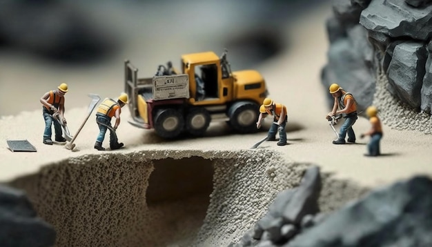 Fotografía mundial en miniatura: un equipo de pequeños trabajadores