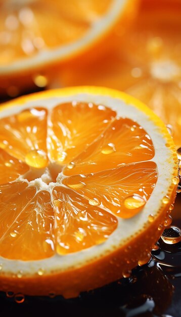 Foto una fotografía de naranjas frescas con salpicaduras de agua cinematográficas