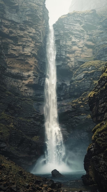 Fotografía natural de las cascadas durante el día