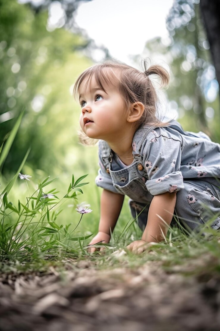 Fotografía de una niña disfrutando del aire libre