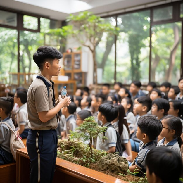 Fotografía de niños asistiendo a un taller