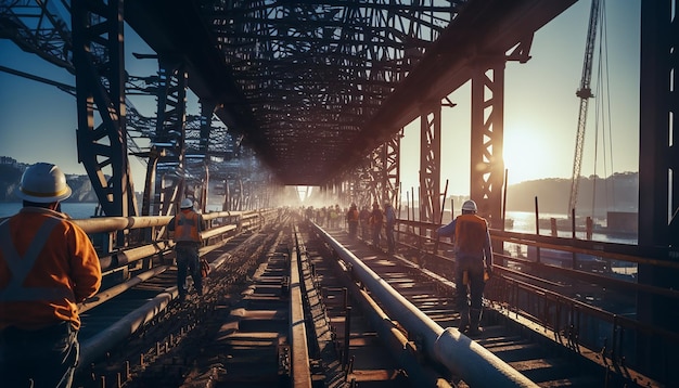 Fotografía de obras de construcción de puentes y viaductos