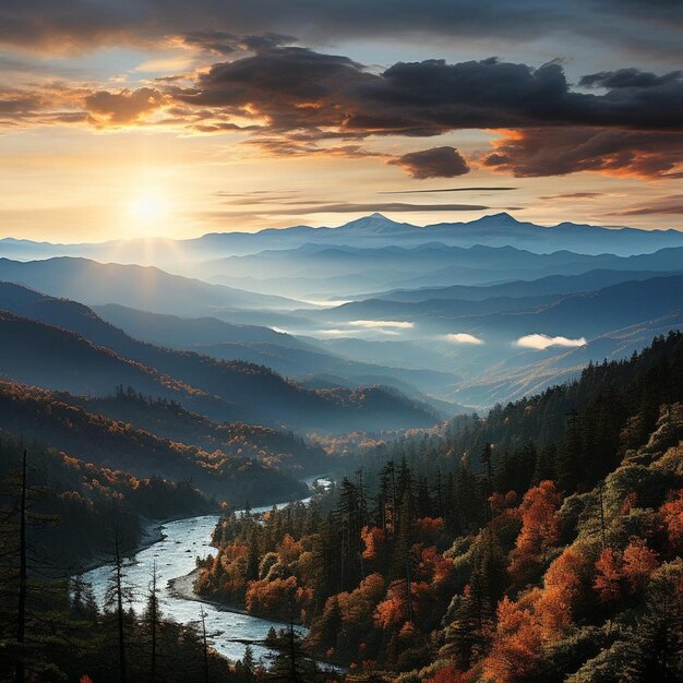 Fotografía del paisaje de las montañas de Craggy Crest Canvas