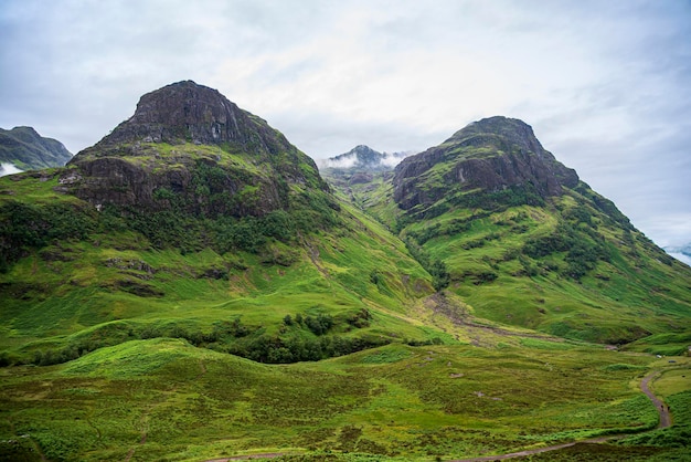 Fotografía de paisaje de montañas Glencoe Escocia