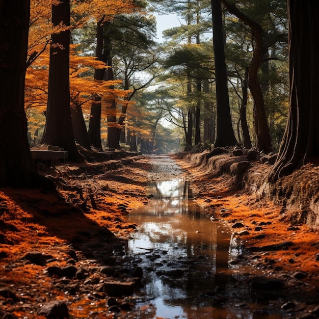 Fotografía del paisaje de otoño para el otoño