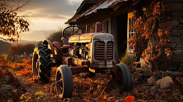 Foto fotografía con paisaje rústico región pobre maquinaria abandonada y casas soledad