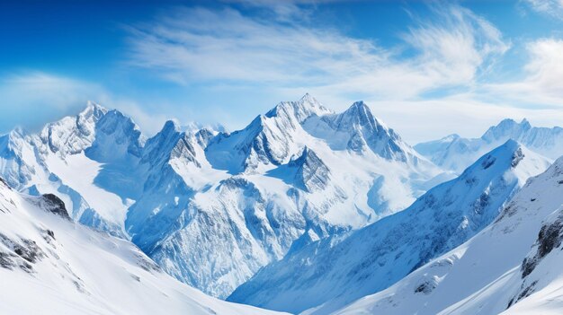 Fotografía de paisaje de una serena cordillera de nieve