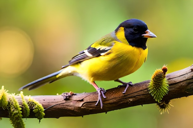 Fotografía de un pájaro con un gusano en su pico