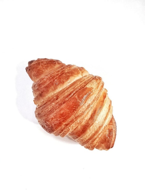 Foto fotografía de pan croissant desde arriba