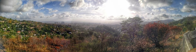 Foto fotografía panorámica del paisaje contra el cielo