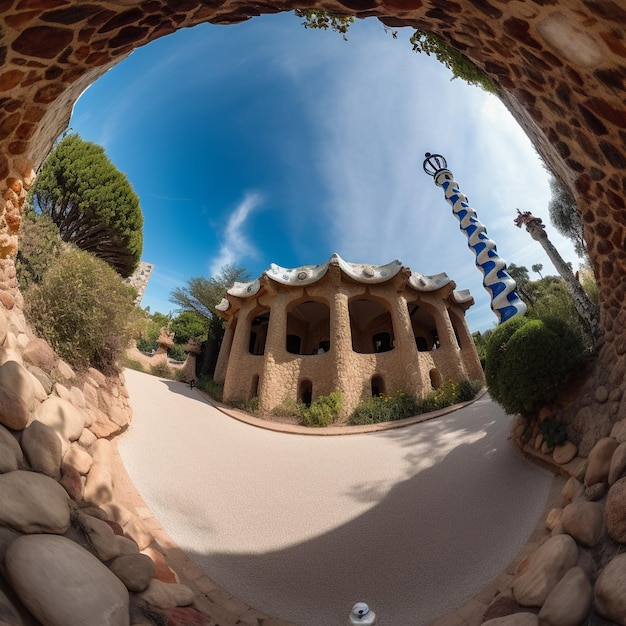 Fotografía del Parque Güell de Gaudí de arquitectura única y hermosas vistas de Barcelona