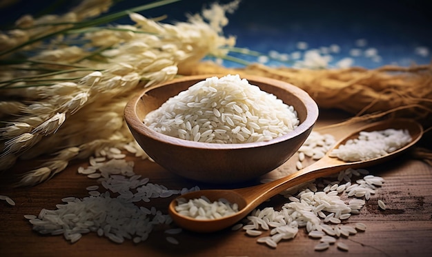 Foto fotografía de la parte superior del arroz