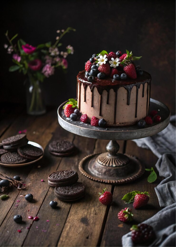 Fotografía de pastel de chocolate