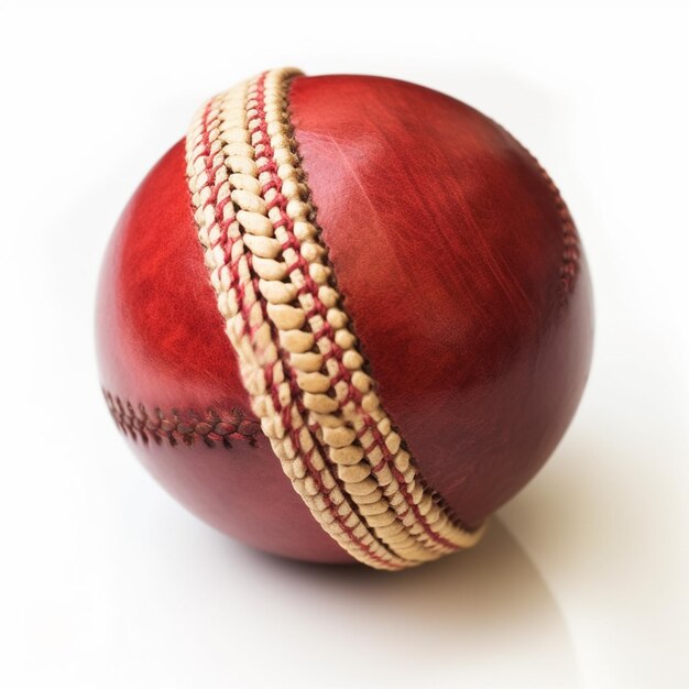 Fotografía de una pelota de cricket aislada