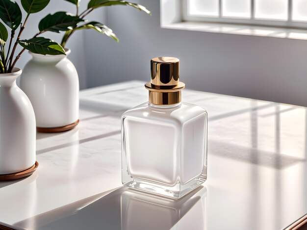 Foto fotografía de perfumes en un hogar elegante