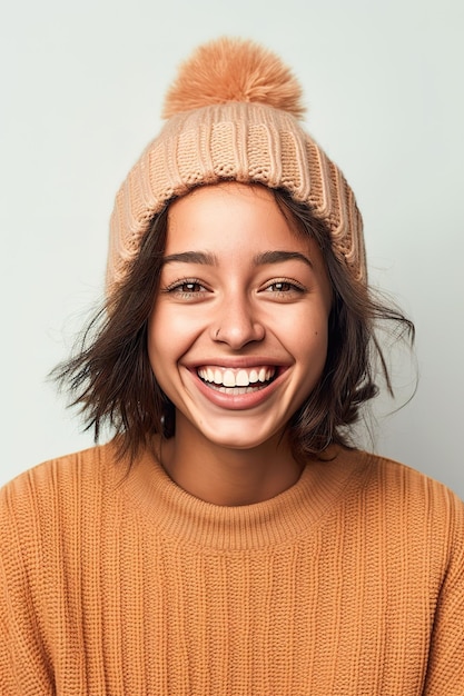 Una fotografía de una persona parada frente a un fondo de color blanco sólido