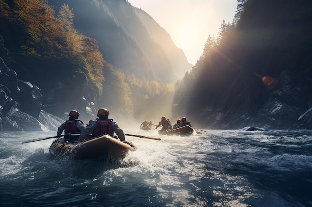 Fotografía de personas que practican deportes de aventura en entornos naturales