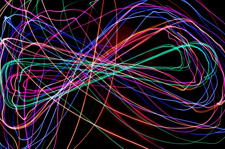Foto fotografía de pintura de luz multicolor, imágenes coloridas de luz en la noche