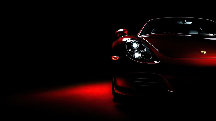 Fotografía Porsche primer plano medio fondo de papel tapiz de auto deportivo