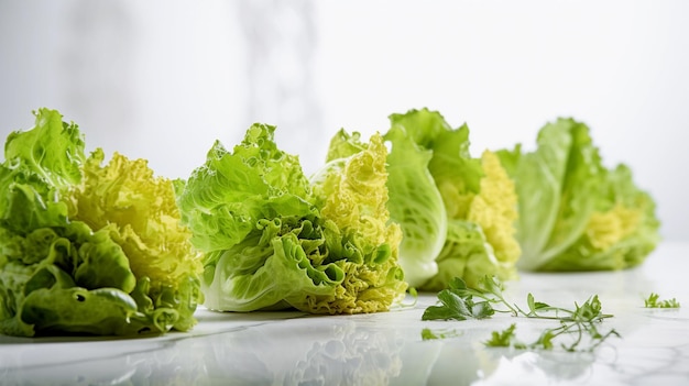 Fotografía de primer plano de ensalada con verduras mixtas, tomates para bebés, pepino, fondo blanco.