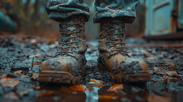 Foto una fotografía en primer plano del papel tapiz de combate de los veteranos