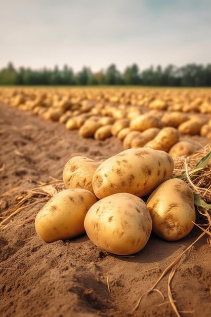 Foto fotografía en primer plano de las patatas