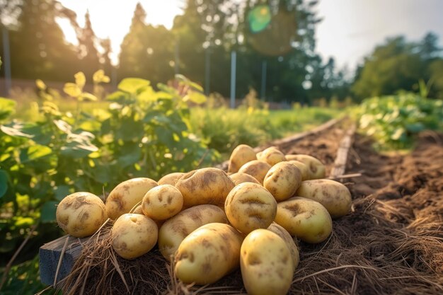 Foto fotografía en primer plano de las patatas