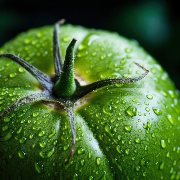 Fotografía en primer plano de un tomate fresco