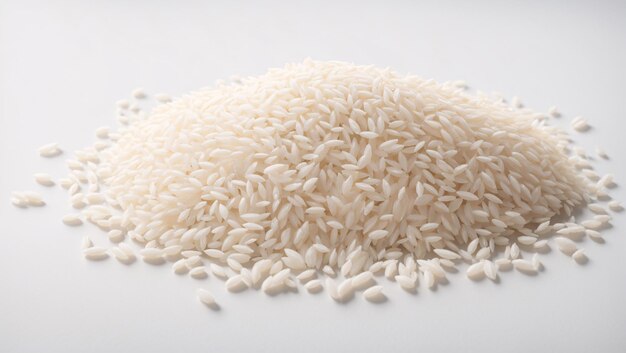 Fotografía de productos básicos de arroz blanco