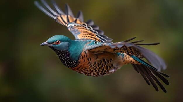 Foto fotografía profesional de un pájaro cuco con fondo borroso