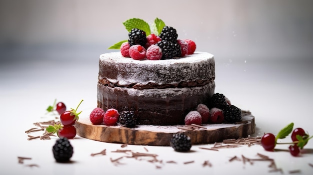 Fotografia profissional de bolo de chocolate