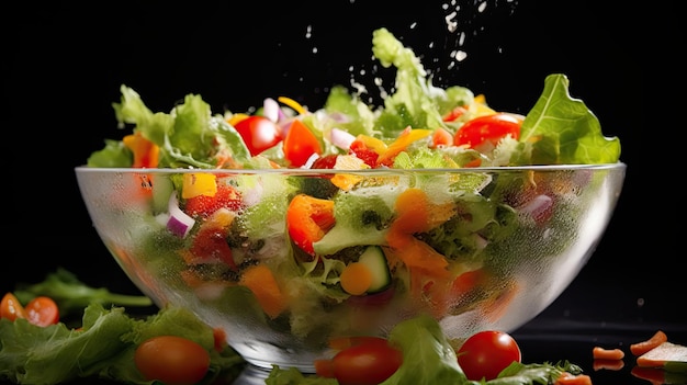 Fotografia profissional de comida de salada mista de legumes frescos