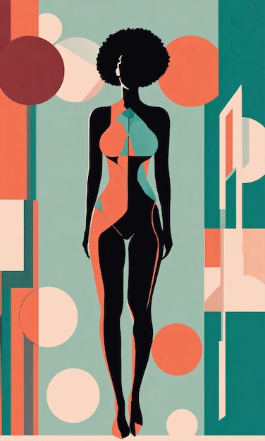 Fotografía psicodélica de una mujer Ilustración abstracta Ilustración vectorial generativa