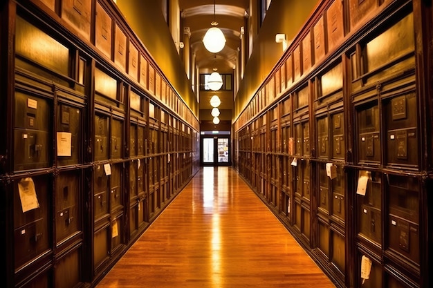 Fotografía publicitaria profesional del interior del edificio de la oficina de correos