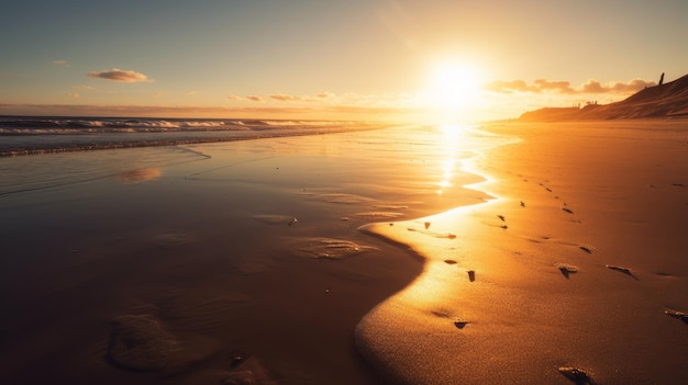 Fotografía de puesta de sol en la playa