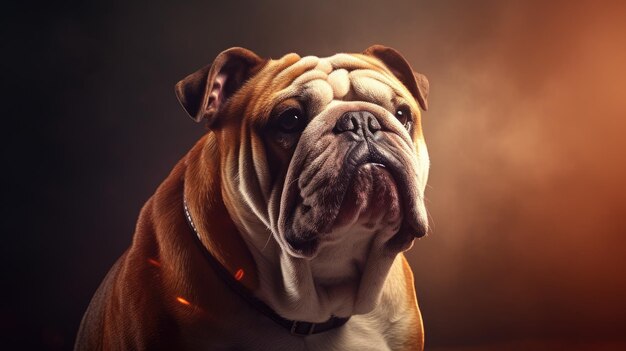 fotografia realista de cachorro bulldog