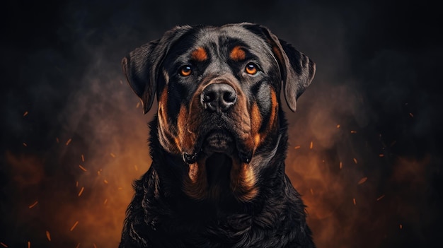 fotografia realista de cachorro rottweiler