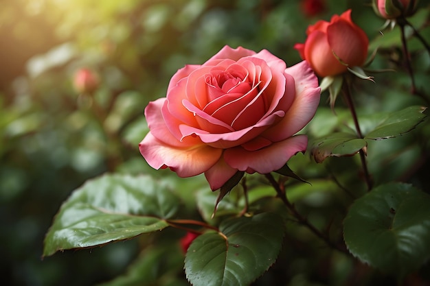Fotografia realista de flores de rosa