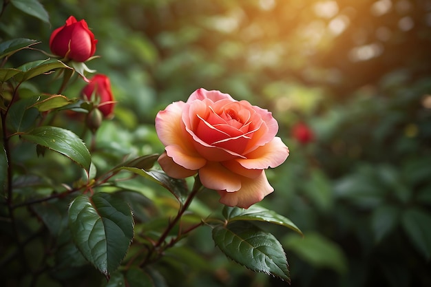 Fotografia realista de flores de rosa