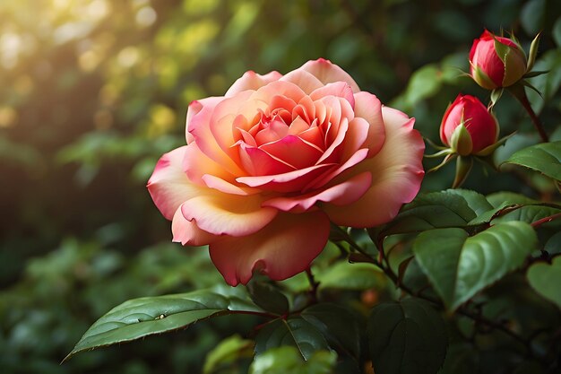 Fotografia realista de flores de rosa