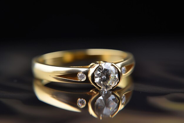 fotografia realista de joias de anel de diamante para homens ou mulheres