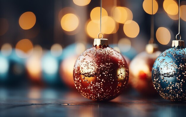 Fotografía realista de la decoración del árbol de Navidad de primer plano