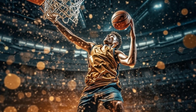 Fotografia realista do jogo de basquete