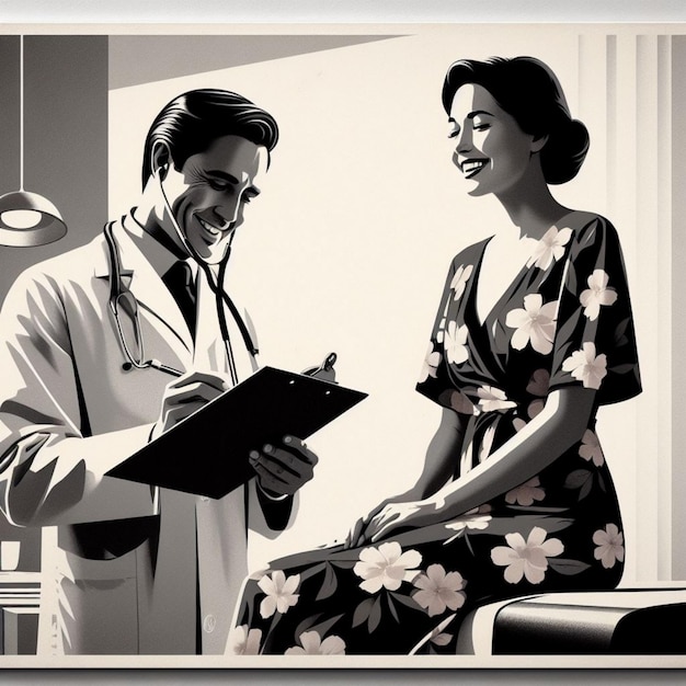 Fotografía realista del médico y el paciente