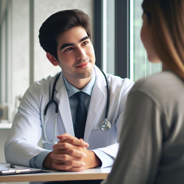 Fotografía realista del médico y el paciente