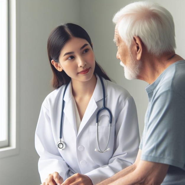 Fotografía realista del médico y el paciente