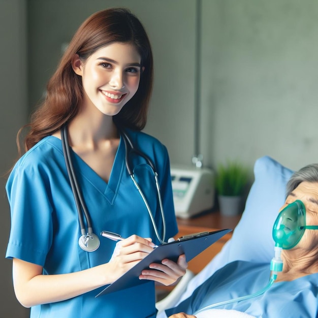 Fotografía realista del médico y el paciente